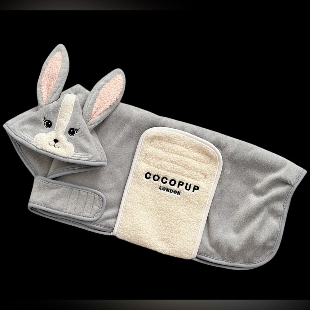Cocopup London Thumper Bunny Hooded Drying Towel Dogs M NWT